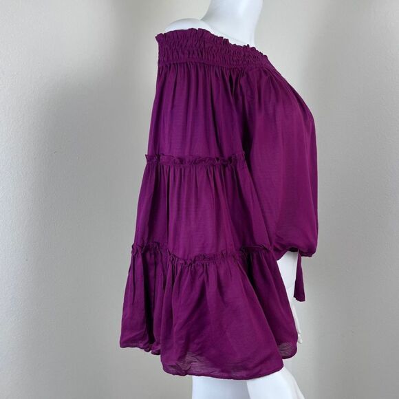 Free People Free Spirit Women Size S Off The Shoulder Wide Sleeve Cropped Top - Picture 6 of 13